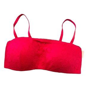 Auden Women's Lace bra/Bandeau magenta pink, XL adjustable and removable straps
